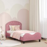 vidaXL Cadre de lit pour enfants avec tête de lit Rose 80 x 160 cm