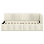 vidaXL Cadre de lit d'angle Crème 90 cm x 200 cm Velours