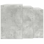 vidaXL Tables gigognes 3 Pièces gris béton bois d'ingénierie
