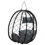 vidaXL Panier de chaise œuf suspendue sans support Rotin poly anthracite