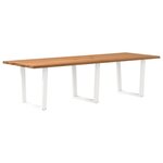 vidaXL Table à manger avec bord naturel 280x100x74cm bois massif chêne