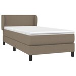 vidaXL Sommier à lattes de lit avec matelas Taupe 90x190 cm Tissu