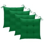 vidaXL Chaises de jardin avec coussins vert lot de 3 Bois teck massif