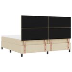 vidaXL Lit à ressorts avec matelas crème 200x200 cm en tissu