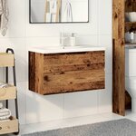 vidaXL Armoire lavabo avec bassin intégré vieux bois
