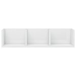 vidaXL Étagère murale à CD Blanc brillant 75x18x18cm Bois d'ingénierie