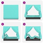 vidaXL Transat double avec toit Noir 205 x 129 x 200 cm Rattan PE