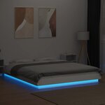 vidaXL Cadre de lit avec lumières LED sans matelas blanc 150x200 cm