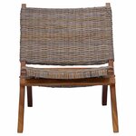 vidaXL Chaise de relaxation rotin kubu naturel et bois d'acajou massif