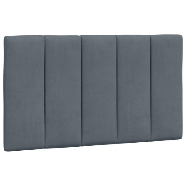vidaXL Coussin de tête de lit gris foncé 90 cm velours