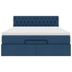 vidaXL Lit ottoman avec matelas bleu 140x190 cm tissu