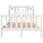vidaXL Lit bibliothèque sans matelas blanc 135x190 cm bois pin massif