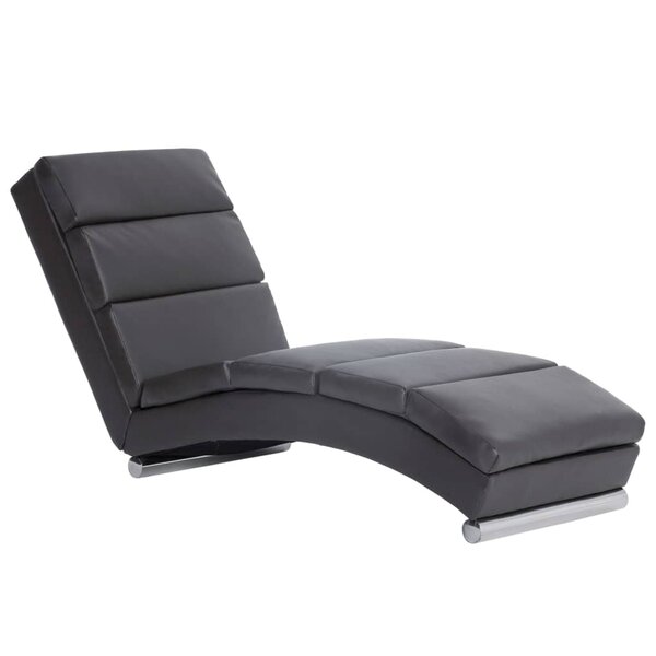 vidaXL Chaise longue Gris Similicuir