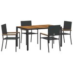 vidaXL Ensemble de salle à manger pour jardin 5 Pièces Noir et Bois