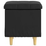 vidaXL Pouf de rangement avec coussin Noir 40 x 40 x 45 cm Simili cuir