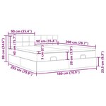 VidaXL Cadre de lit ottoman avec matelas noir 180x200cm tissu