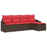 vidaXL Ensemble de Canapés avec coussin avec stockage Marron polyrotin