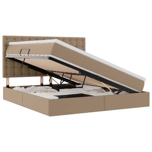 vidaXL Lit de Rangement Cappuccino 180 x 200 cm Cuir synthétique