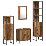 vidaXL Ensemble de mobilier de salle de bain   4 pièces  Bois vieilli  Bois d'ingénierie