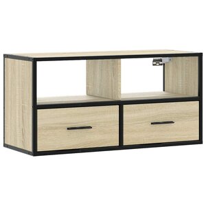 vidaXL Meuble TV chêne sonoma 80x31x39 5 cm bois d'ingénierie et métal