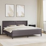 vidaXL Cadre de lit avec matelas Gris 200 x 200 cm Simili cuir