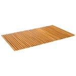 vidaXL Tapis de bain Marron 100 x 60 cm Bois d'Acacia Massif