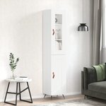 vidaXL Buffet haut Blanc 34 5x34x180 cm Bois d'ingénierie