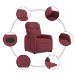 vidaXL Fauteuil inclinable rouge bordeaux tissu