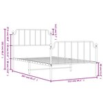 vidaXL Cadre de lit métal avec tête de lit/pied de lit blanc 107x203cm