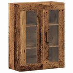vidaXL Haut Armoire 2 Pièces Bois Ancien Bois Aggloméré et Verre