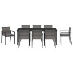 vidaXL Ensemble de jardin de 9 pièces Gris Poly Rattan
