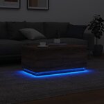 vidaXL Table basse avec lumières LED chêne marron 90x50x40 cm