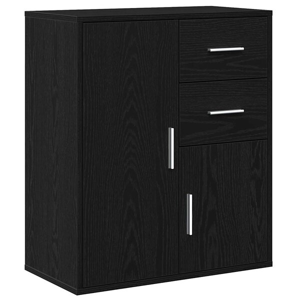 vidaXL Buffet avec tiroir Chêne noir 60 x 31 x 70 cm Bois d'ingénierie