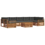 vidaXL Ensemble de canapés d'extérieur 8 Pièces Naturel et Anthracite