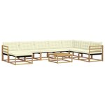 vidaXL Ensemble de canapés d'extérieur 9 pc Blanc et crème
