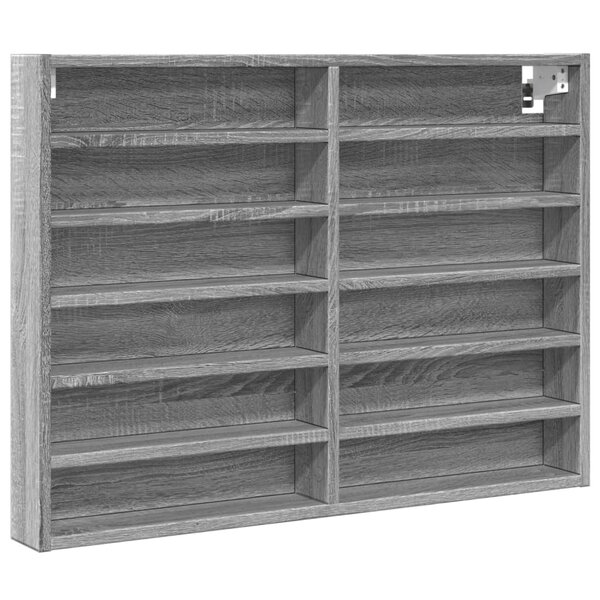 vidaXL Armoire à vitrine sonoma gris 80x8 5x58 cm bois d'ingénierie