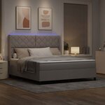 vidaXL Lit à ressorts avec matelas Taupe 180 x 200 cm tissu