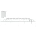 vidaXL Cadre de lit métal sans matelas et tête de lit blanc 160x200 cm