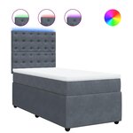 vidaXL Sommier à lattes de lit et matelas Gris foncé 90x190 cm Velours