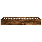 vidaXL Cadre de lit avec tiroirs sans matelas chêne fumé 100x200 cm