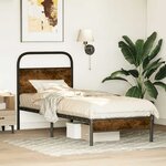 vidaXL Cadre de lit sans matelas chêne fumé 75x190cm bois d'ingénierie