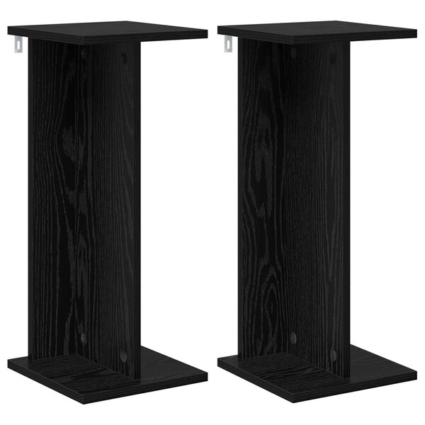 vidaXL Support de Plante 2 pièces Chêne noir 25 x 25 5 x 60 5 cm