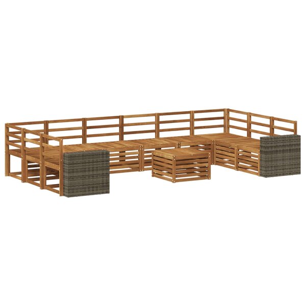 vidaXL Ensemble de canapés d'extérieur 11 pc Naturel