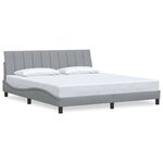 vidaXL Cadre de lit sans matelas Hanko gris clair 180x200 cm tissu