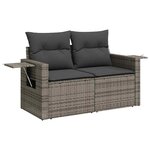 vidaXL Salon de jardin 9 Pièces avec coussins gris résine tressée