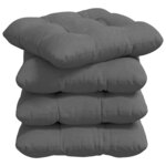 vidaXL Coussins de siège 4 Pièces Gris foncé 45 x 45 cm
