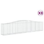 vidaXL Paniers à gabions arqués 8 Pièces 400x50x80/100 cm Fer galvanisé