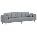 vidaXL Canapé avec coussin Gris clair 250 x 77 x 76 cm tissu