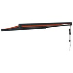 vidaXL Auvent rétractable orange et marron 3 5x2 5m tissu et aluminium