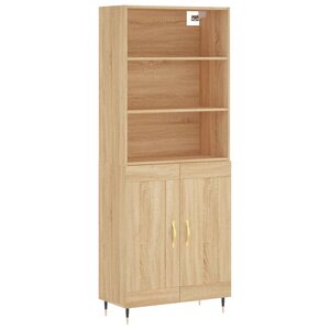 vidaXL Buffet haut Chêne sonoma 69 5x34x180 cm Bois d'ingénierie
